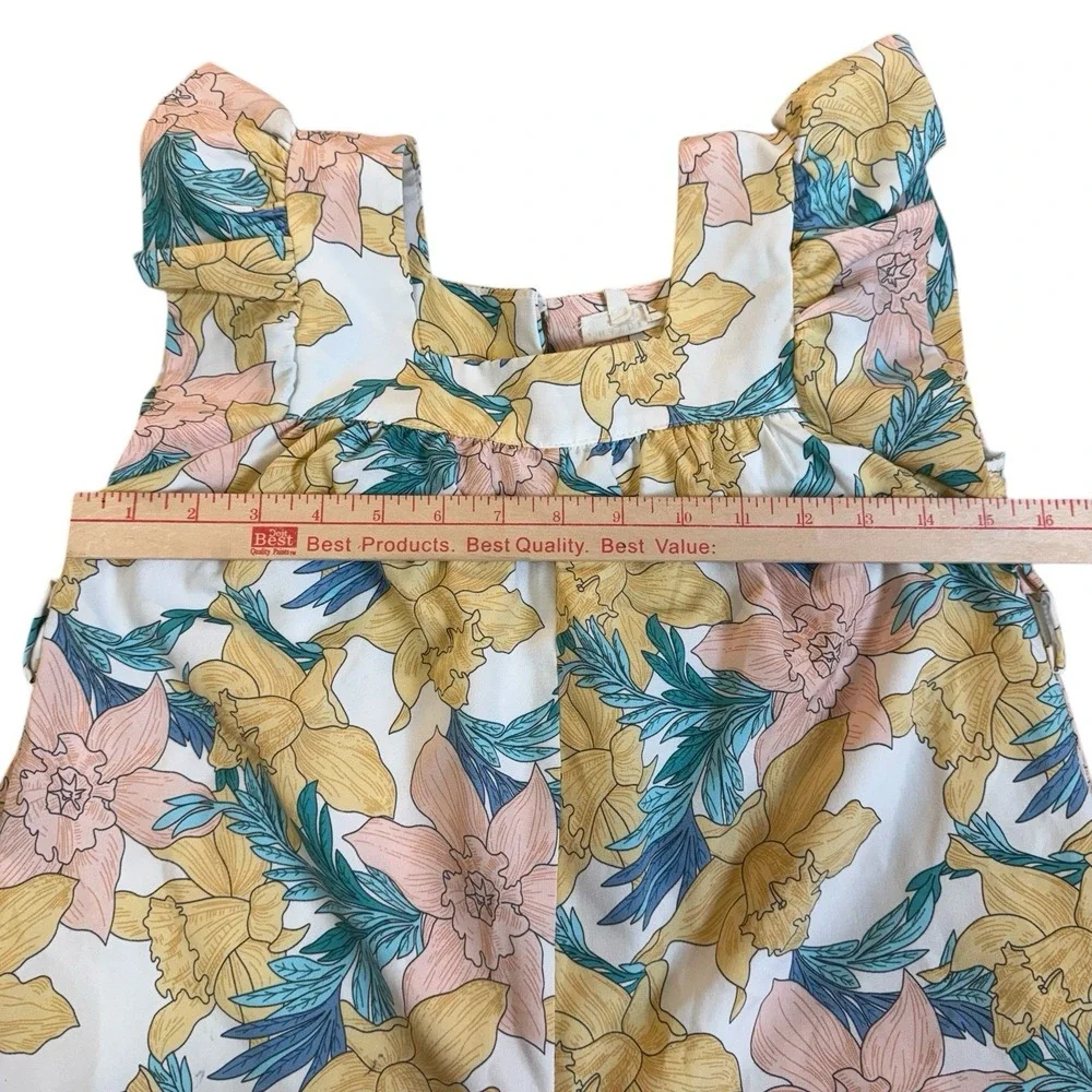 Hayden Girls Floral Wide Leg Jumpsuit Ruffle Sleeve Boho Size S